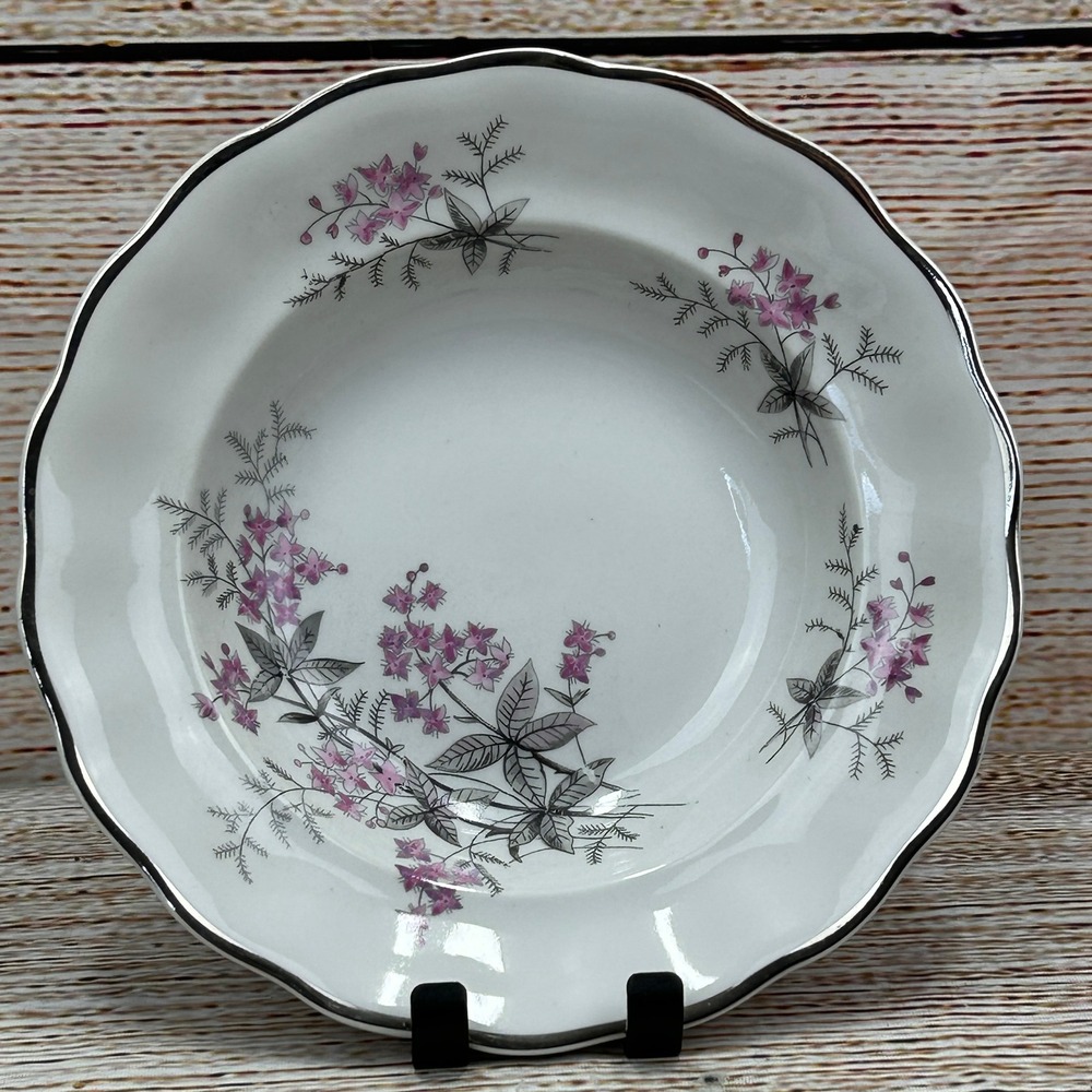 Favolina Karolina Jarolina Poland 3879 Soup Bowl Silver Scalloped Floral 6